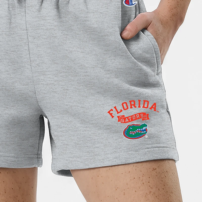 Women's Champion Black Florida Gators Powerblend Elastic Waist Shorts