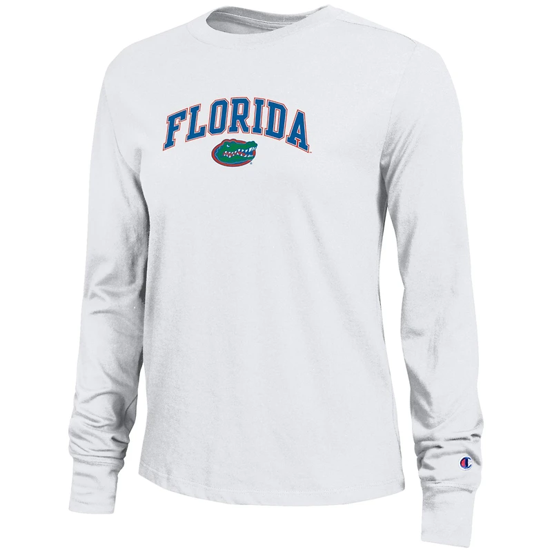Women's Champion White Florida Gators Arch Over Logo Long Sleeve T-Shirt