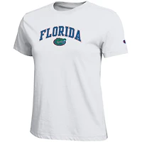 T-shirt blanc avec logo arqué des Florida Gators, championne féminine