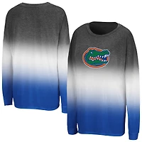 Women's Colosseum Heather Black Florida Gators Winkle Dip Dye Long Sleeve T-Shirt
