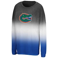 Women's Colosseum Heather Black Florida Gators Winkle Dip Dye Long Sleeve T-Shirt