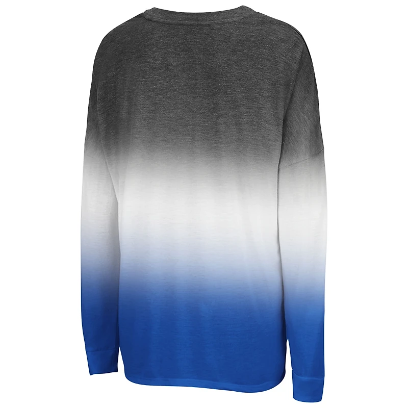 Women's Colosseum Heather Black Florida Gators Winkle Dip Dye Long Sleeve T-Shirt