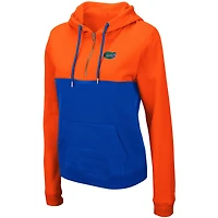 Women's Colosseum Orange/Royal Florida Gators Aidan Lightweight Half-Zip Hoodie