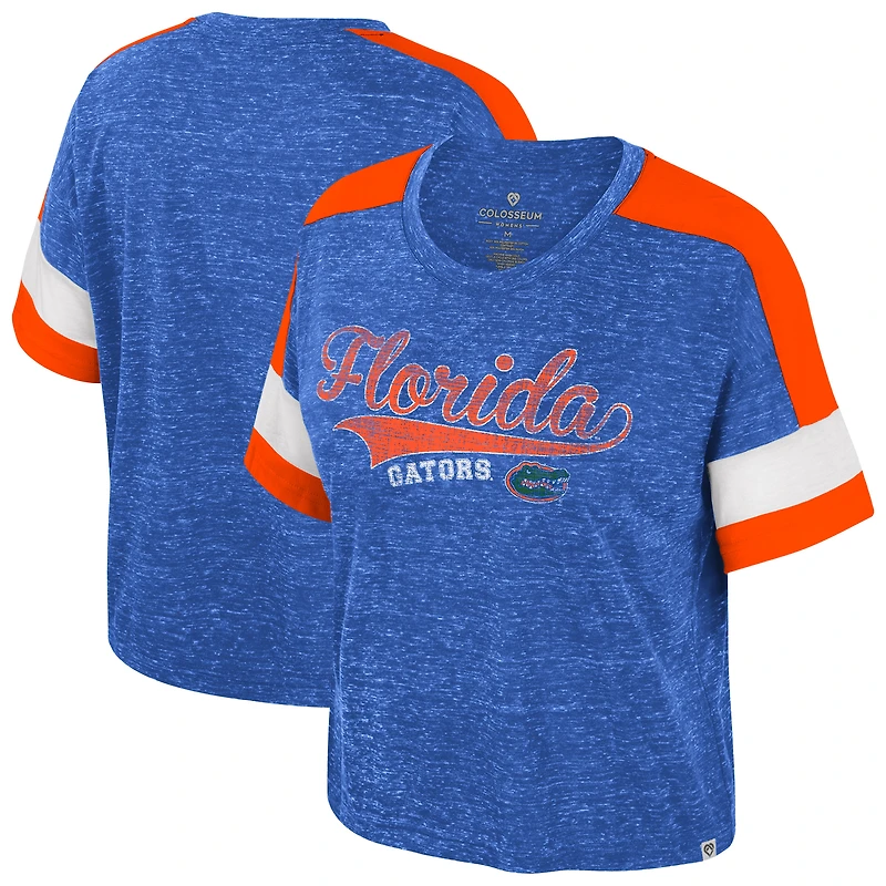 Women's Colosseum Royal Florida Gators Color Block Scoop Neck T-Shirt