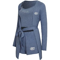 Ensemble trois pièces pour femme Concepts Sport Royal Florida Gators Rigor : débardeur, short et peignoir