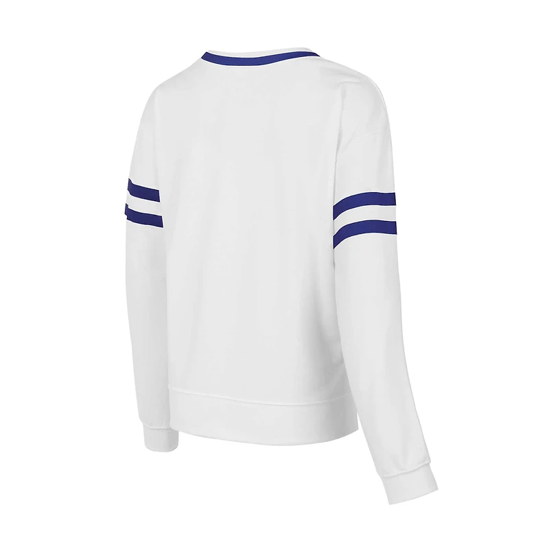 Women's Concepts Sport  White Florida Gators Borough French Terry Arch Over Long Sleeve Top