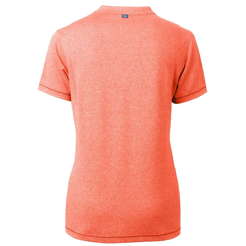 Women's Cutter & Buck Heather Orange Florida Gators Forge Blade V-Neck Top