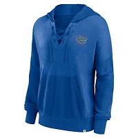 Women's Fanatics Heather Royal Florida Gators Campus Lace-Up Pullover Hoodie