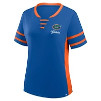 T-shirt à lacets Fanatics Royal/Orange Florida Gators Be Fearless Athena pour femme