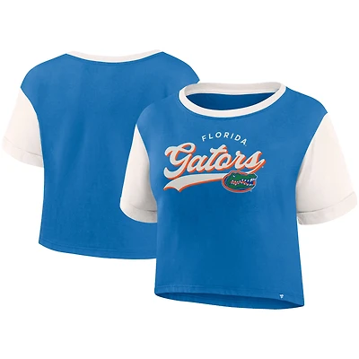 T-shirt Fanatics Royal Florida Gators Color-Block Script Tail pour femmes