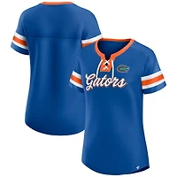 T-shirt à lacets Fanatics Royal Florida Gators Iconic Athena pour femmes