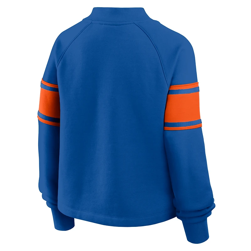 Women's Fanatics Royal Florida Gators Oversized Hometown Premium Punt Coverage Raglan Pullover Sweatshirt