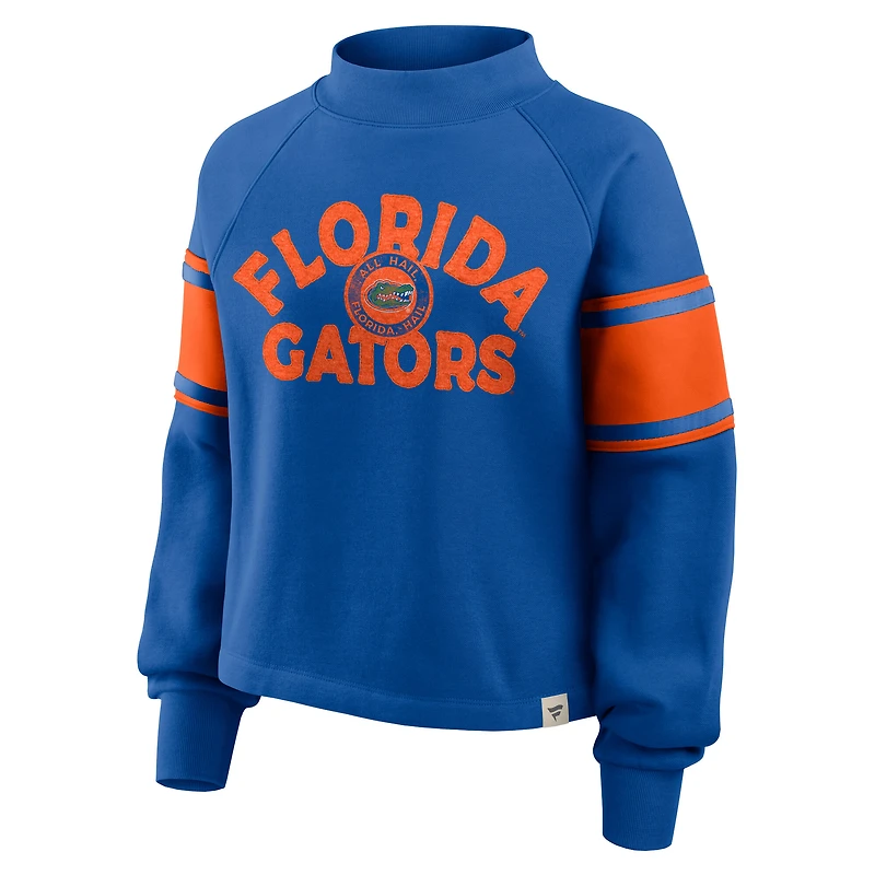Women's Fanatics Royal Florida Gators Oversized Hometown Premium Punt Coverage Raglan Pullover Sweatshirt