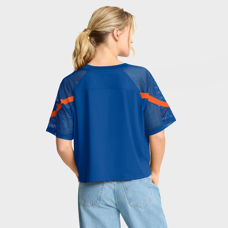 Women's Fanatics Royal Florida Gators Oversized Raglan V-Neck Fashion Jersey