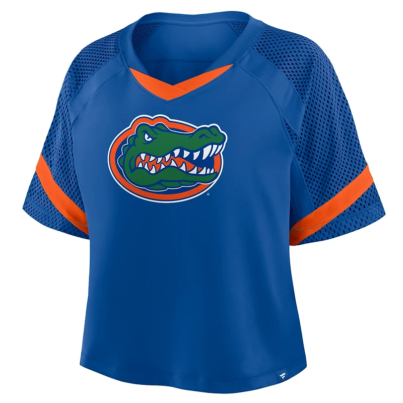 Women's Fanatics Royal Florida Gators Oversized Raglan V-Neck Fashion Jersey