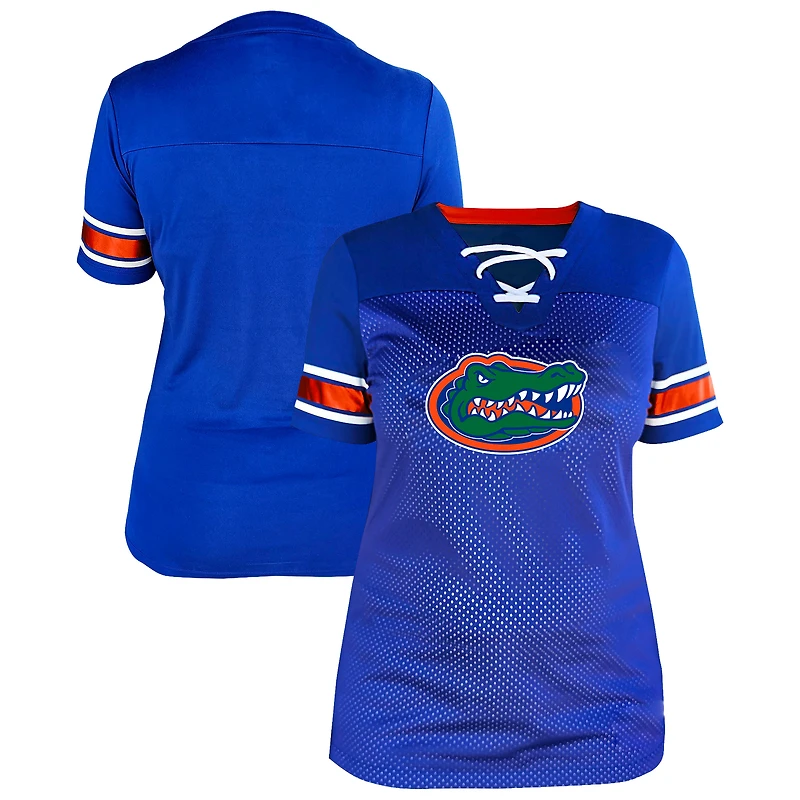 T-shirt à lacets avec empiècement en maille et lacets, grande taille, Fanatics Royal Florida Gators pour femmes