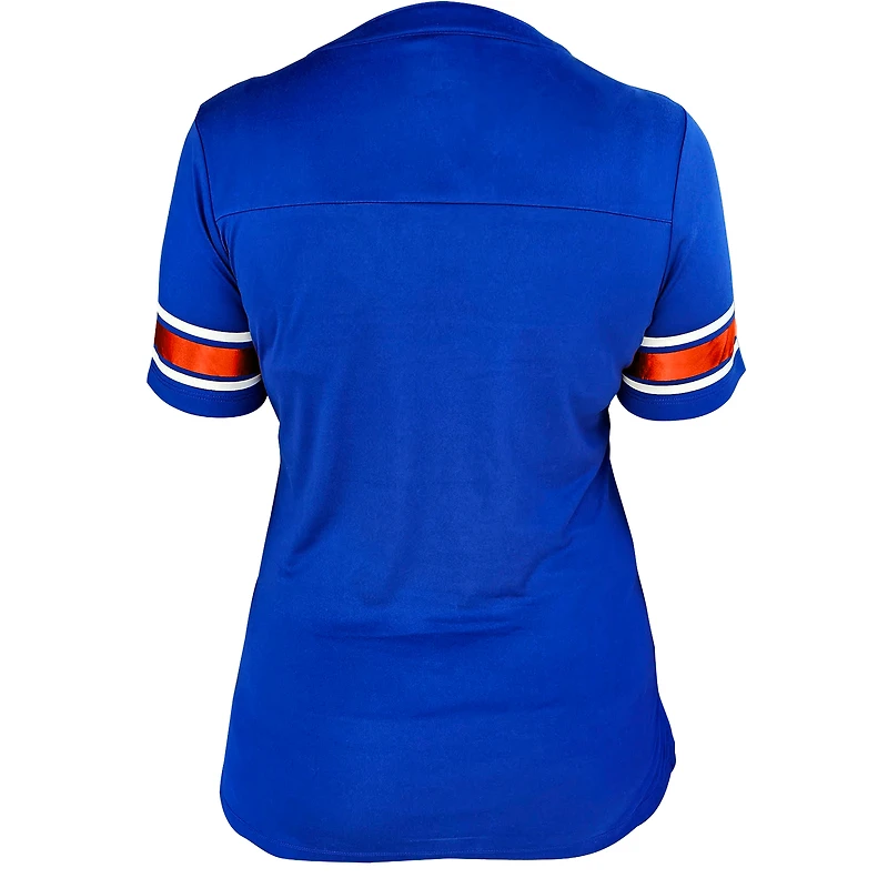 T-shirt à lacets avec empiècement en maille et lacets, grande taille, Fanatics Royal Florida Gators pour femmes