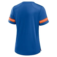 Women's Fanatics Royal Florida Gators Plus Overtime Readiness Lace-Up T-Shirt