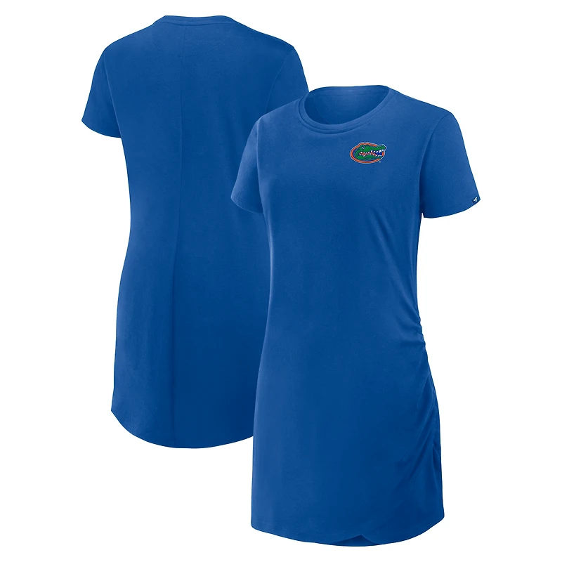 Robe t-shirt drapée froncée Fanatics Royal Florida Gators pour femme