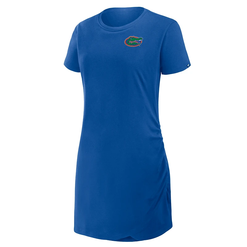 Women's Fanatics Royal Florida Gators Ruched Drape T-Shirt Dress