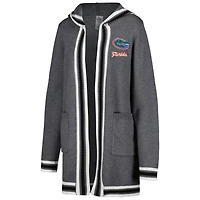 Gameday Couture Charcoal Florida Gators One More Round Tri-Blend Cardigan rayé pour femme