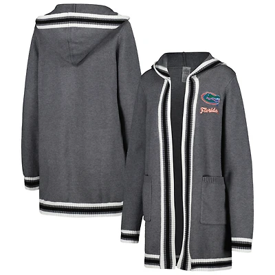 Gameday Couture Charcoal Florida Gators One More Round Tri-Blend Cardigan rayé pour femme