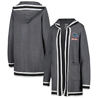 Gameday Couture Charcoal Florida Gators One More Round Tri-Blend Cardigan rayé pour femme