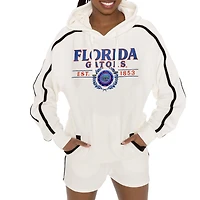 Women's Gameday Couture Cream Florida Gators Down, Set, Go Pullover Hoodie and Shorts Set