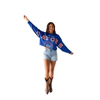 Women's Gameday Social Royal Florida Gators Phipps Cropped Sweatshirt