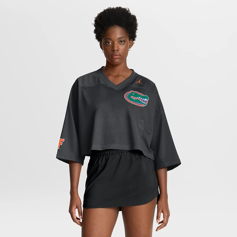 Maillot court en maille Dri-FIT noir Jordan Brand pour femme des Florida Gators