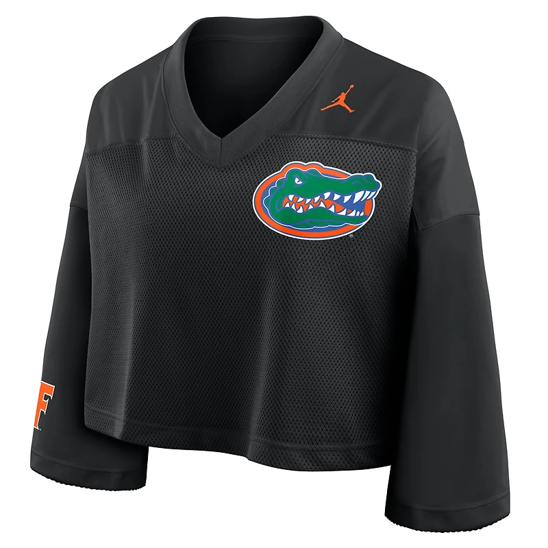 Maillot court en maille Dri-FIT noir Jordan Brand pour femme des Florida Gators