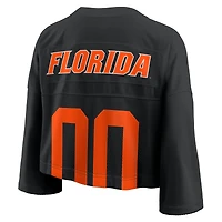Women's Jordan Brand Black Florida Gators Cropped Mesh Dri-FIT Fashion Jersey