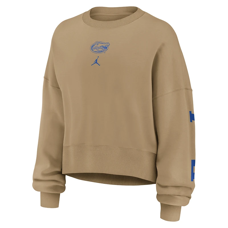 Sweat-shirt surdimensionné Phoenix 2-Hit pour femme Jordan Brand Tan des Florida Gators