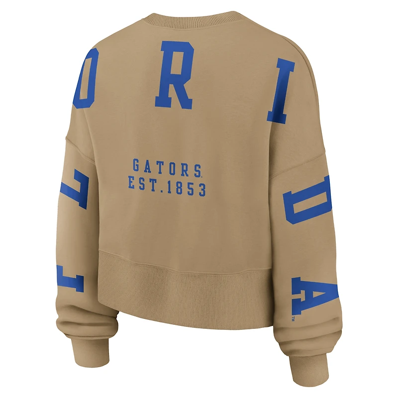 Sweat-shirt surdimensionné Phoenix 2-Hit pour femme Jordan Brand Tan des Florida Gators