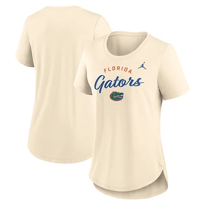 Women's Jordan Brand  Tan Florida Gators Script Logo Tri-Blend T-Shirt