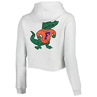 Women's League Collegiate Wear Ash Florida Gators 2-Hit 1636 Cropped Pullover Hoodie