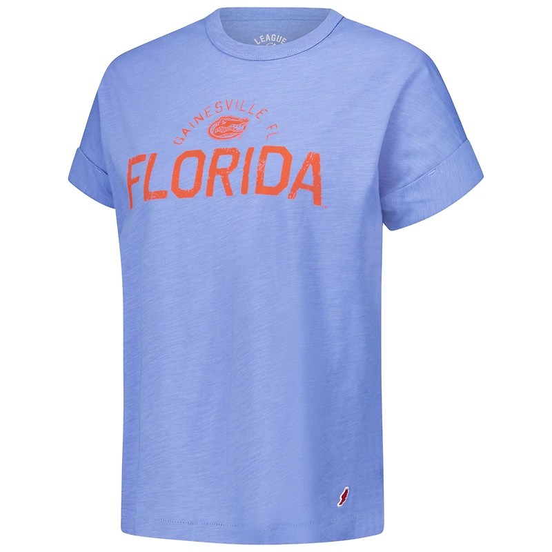 Women's League Collegiate Wear Royal Florida Gators Slub Rolled Cuff T-Shirt