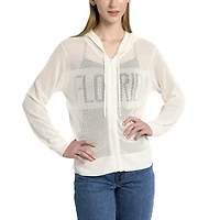 Chandail à capuche fermeture éclair intégrale en maille ton sur Lusso Cream Florida Gators pour femmes