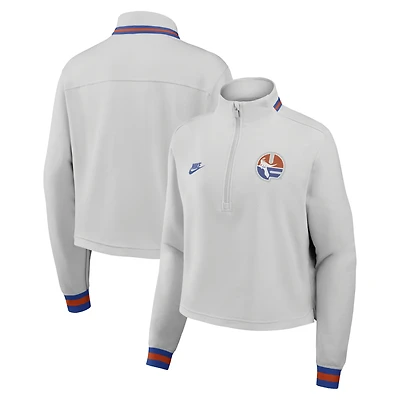 Sweat-shirt à demi-zip Nike Florida Gators Legacy Heritage Dri-FIT gris pour femme