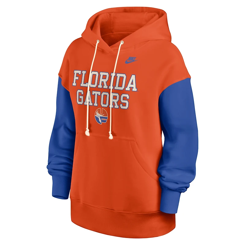 Women's Nike Orange/Royal Florida Gators Oversized Legacy Phoenix Pullover Hoodie