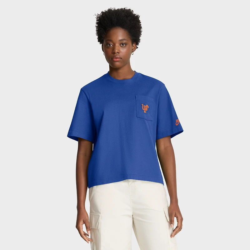Women's Nike Royal Florida Gators Legacy Pocket Boxy T-Shirt