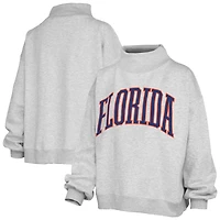 Sweat-shirt à col montant Nelson surdimensionné gris chiné pour femme