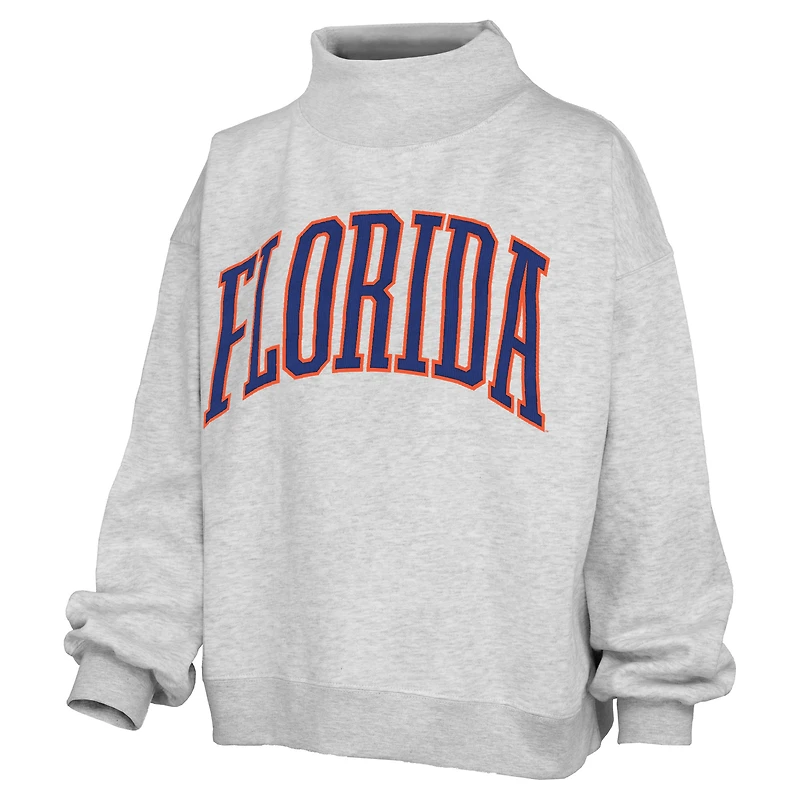 Sweat-shirt à col montant Nelson surdimensionné gris chiné pour femme, modèle Florida Gators de Pressbox