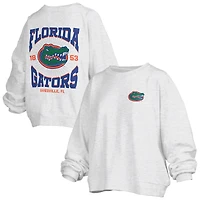 Women's Pressbox Oatmeal Florida Gators Waist Length Oversized Janise Melange Sweatshirt