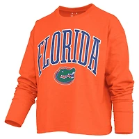 Women's Pressbox Royal Florida Gators Motley Boxy Waist-Length Long Sleeve T-Shirt