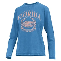 Women's Pressbox Royal Florida Gators Chandler Olive Leaf Arch Long Sleeve T-Shirt