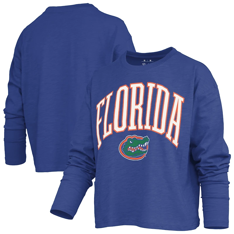 T-shirt à manches longues et carrées pour femme Pressbox Royal Florida Gators Motley
