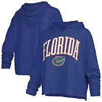 T-shirt à capuche manches longues Pressbox Royal Florida Gators Nelson Arch Over Logo pour femmes