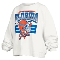 Sweat-shirt surdimensionné à logo rétro Janice des Florida Gators pour femme Pressbox White