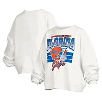 Sweat-shirt surdimensionné à logo rétro Janice des Florida Gators pour femme Pressbox White